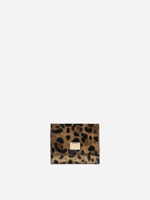 Dolce & Gabbana Polished calfskin wallet with leopard print