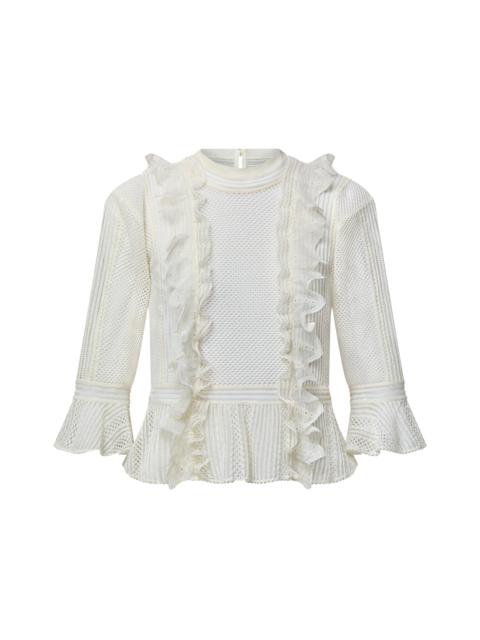 Louis Vuitton Mesh Knit Ruffle Top
