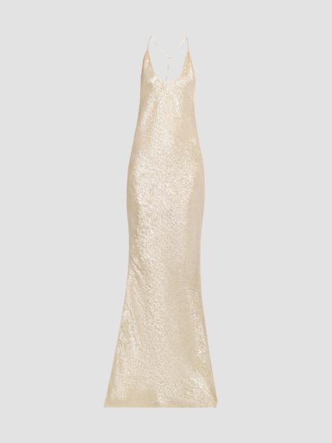 TOM FORD Women's Metallic Silk-Blend Open-Back Maxi Dress - Peyote