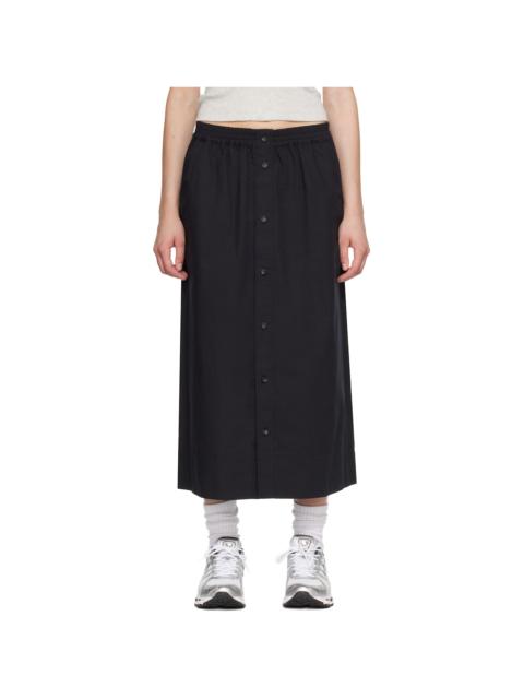 A.P.C. Black Organic Cotton Midi Skirt