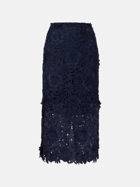 ROTATE Guipure lace midi skirt