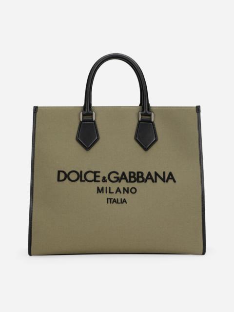 Dolce & Gabbana Large canvas shopper with logo