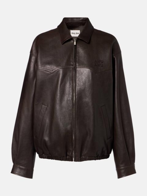 Miu Miu Leather blouson jacket