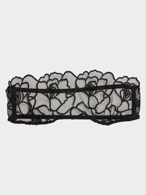 KIKI DE MONTPARNASSE Petite Chou Embroidered Stretch Tulle Bandeau