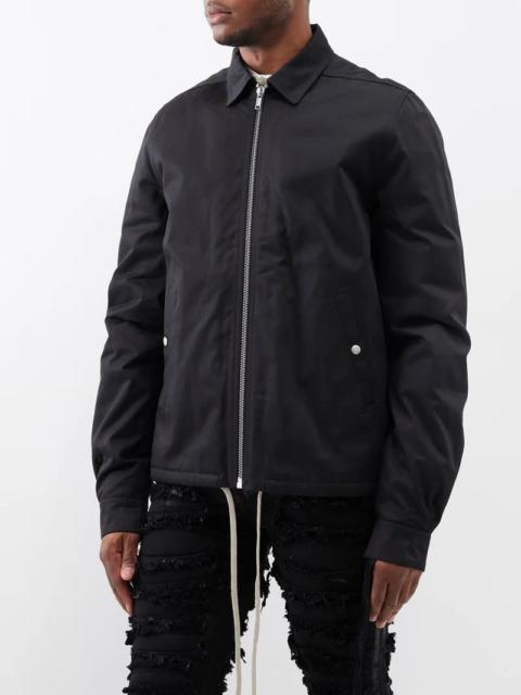 Padded cotton-twill zip-front jacket