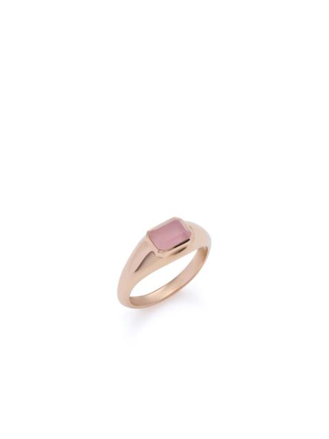 GABRIELA HEARST Small Ring in 18k Gold & Rose Quartz Stone