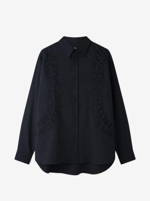 sage NATION Fossil ruched-panel shirt
