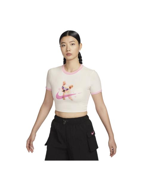 Nike (WMNS) Nike Sportswear Slim Cropped T-Shirt Asia Sizing 'Sail' HM4621-133