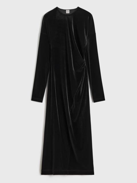 Twisted velvet dress black