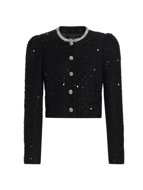 GENERATION LOVE Women's Chiara Crystal-Embellished Tweed Jacket - Black