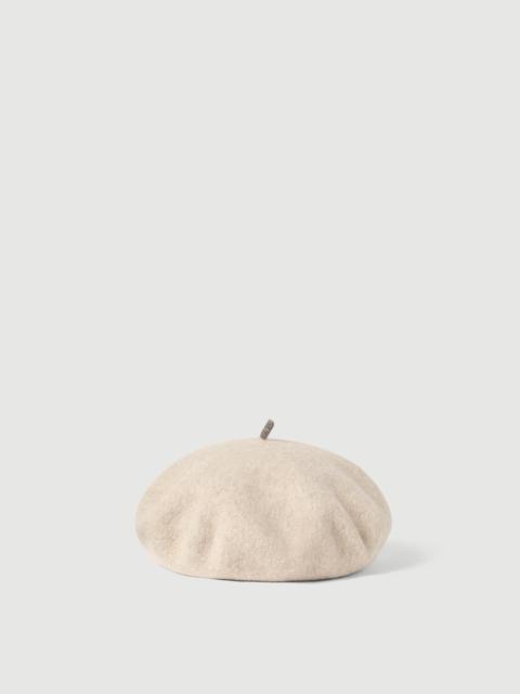 Brunello Cucinelli 양모 beret 와 Precious 세부사항