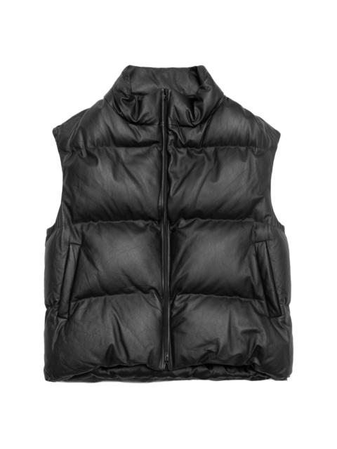 padded leather gilet