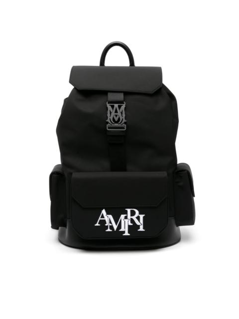 AMIRI Staggered logo-embroidered backpack