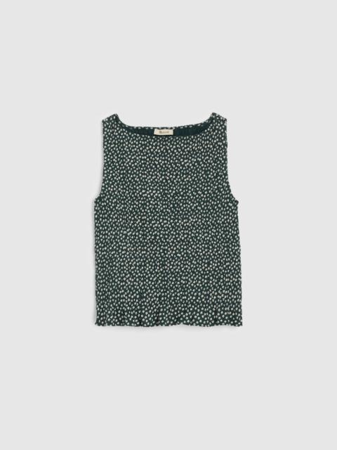 Madewell Smocked Boatneck Sleeveless Top