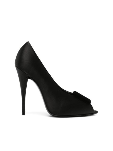 SAINT LAURENT 115mm peep-toe satin pumps