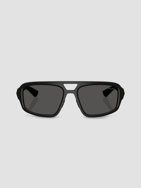 Prada Men's Linea Rossa 57MM Geometric Sunglasses - Matte Black