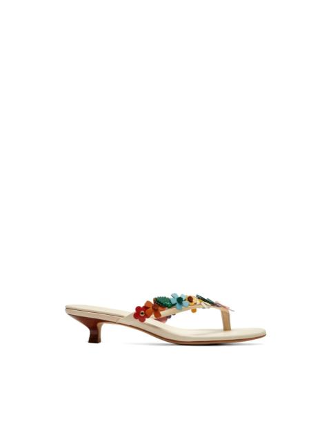 COACH floral-aplique kitten-heel sandals