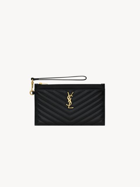 SAINT LAURENT CASSANDRE MATELASSÉ LARGE POUCH IN LAMBSKIN