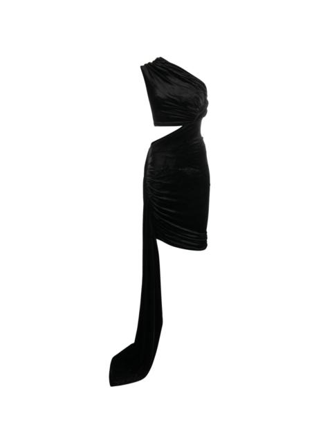 Rick Owens Lilies draped-detail velvet midi dress