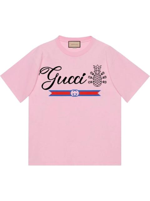 GUCCI Gucci 파인애플 코튼 티셔츠