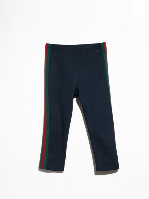 GUCCI Rib cotton jersey pants with Web