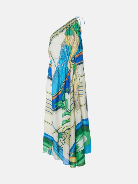 TORY BURCH Printed cotton and silk midi dress