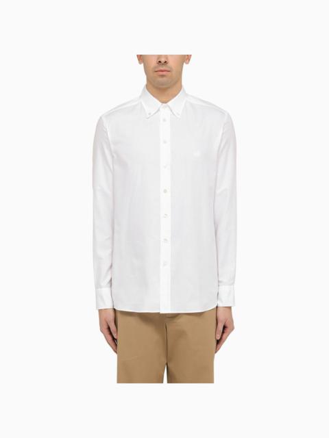 White cotton button-down shirt