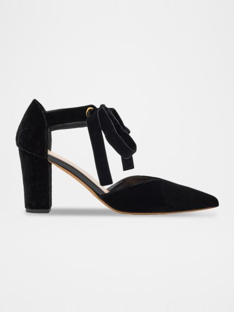ULLA JOHNSON Corinna Velvet Bow Pumps