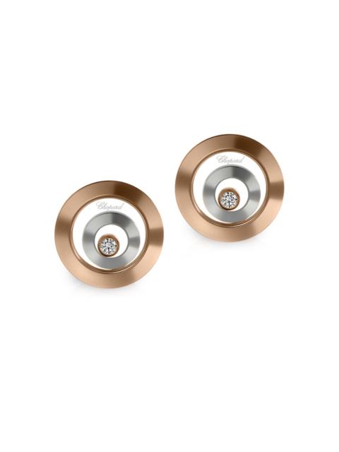 Chopard Women's Happy Spirit Diamond, 18K Rose & White Gold Double Round Earrings - Rose Gold