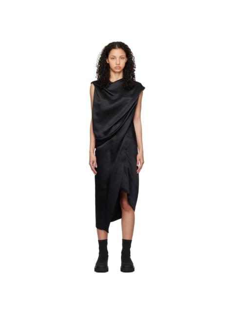 ISSEY MIYAKE Black Enveloping Midi Dress