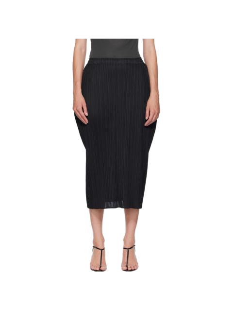 Pleats Please Issey Miyake Black Mid-May Lamp Shade Midi Skirt