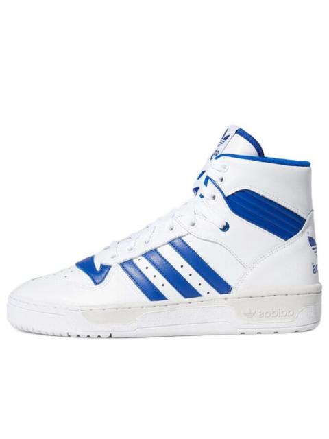 adidas originals Rivalry Retro High Top Skate Shoes White Blue EF6408