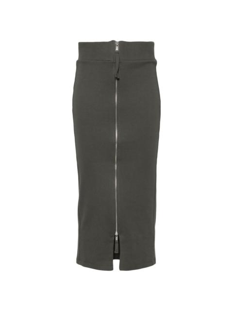 thom/krom fine-ribbed zipped midi skirt