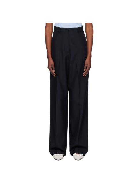 Navy Minimal Wide Trousers