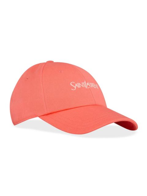 SAINT LAURENT Women's Cap in Cotton Gabardine - Coral