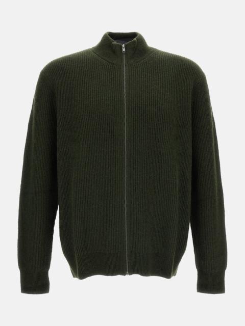 Les Deux COTTON RIB KNIT CARDIGAN WITH ZIP