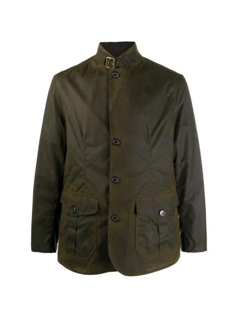 wax coated high-neck jacket