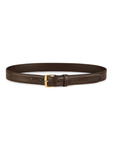 NILI LOTAN Women's Sloane Croc-Embossed Leather Belt - Dark Brown