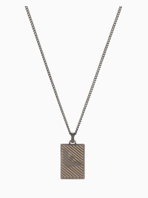 EMPORIO ARMANI TWO-TONE STAINLESS STEEL DOG TAG NECKLACE