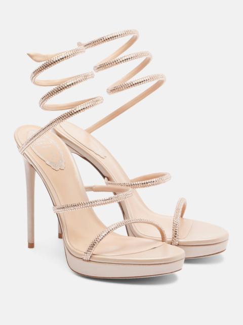 RENE CAOVILLA Cleo embellished satin sandals