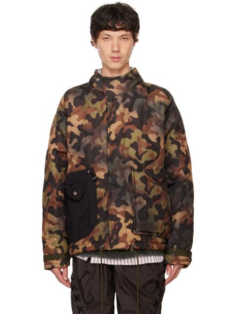 Andersson Bell Green Multi-Pocket Camouflage Quilted Jacket