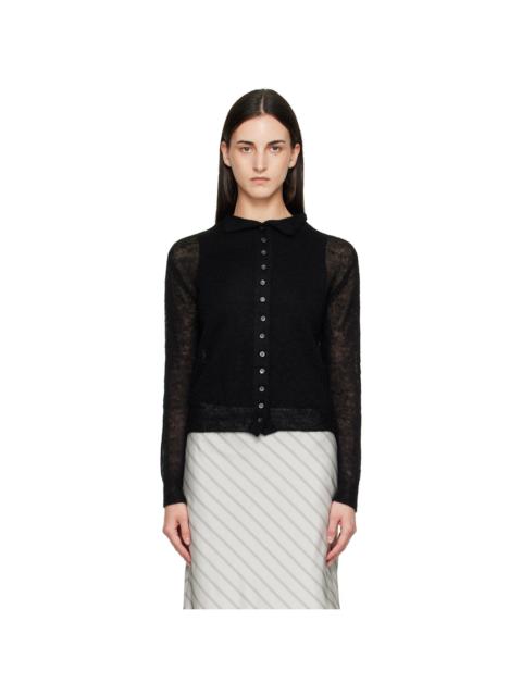 Tonywack Black Mohair Half-Neck Cardigan