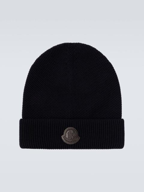 Moncler Logo virgin wool beanie