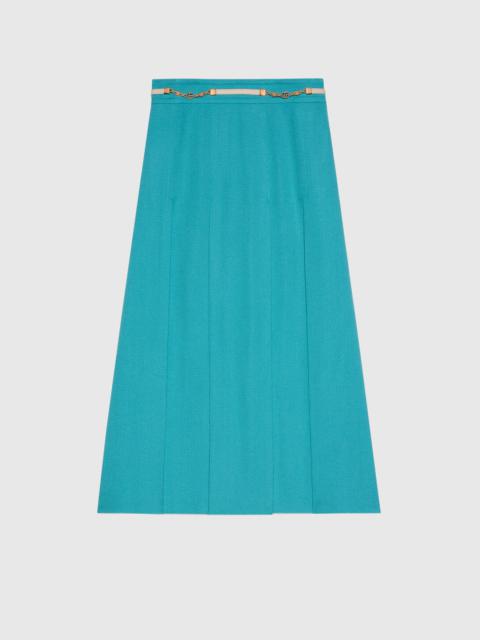 GUCCI Pleated skirt with Double G chain