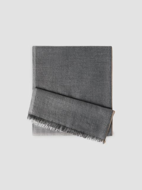 Brunello Cucinelli Men's Cashmere and Silk Color Block Scarf - Lead