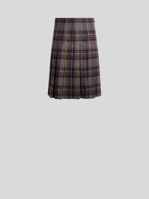 Etro PLEATED SHORT SKIRT IN STRETCH WOOL WITH CHECK MOTIF