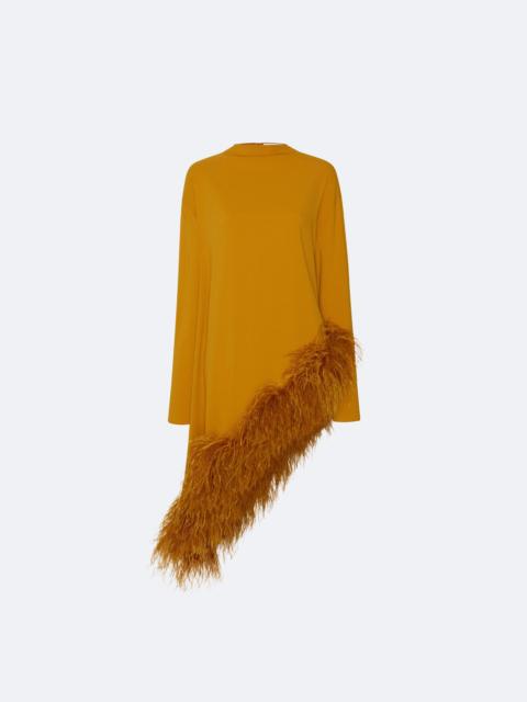 LAPOINTE Crepe Asymmetric Feather Tunic