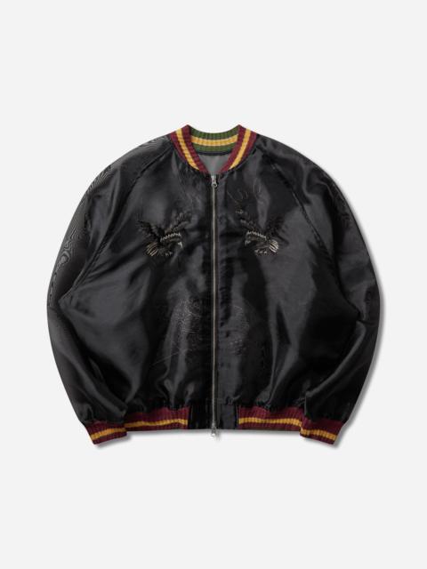 Kapital Men's Sheer Pearl Mosquito Guard Souvenir Jacket (Raven & Skull) Black