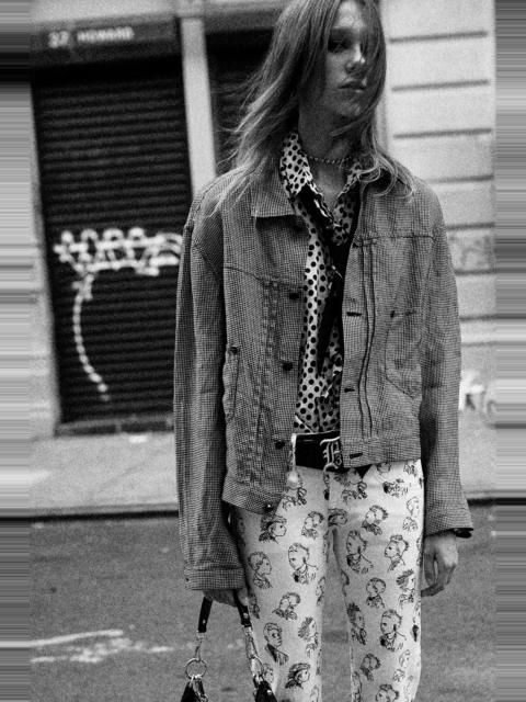 R13 RELAXED PLEATED TRUCKER JACKET