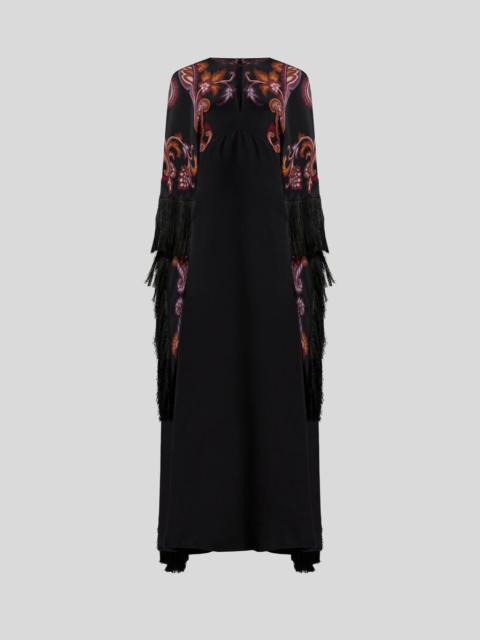Etro★素敵！Embellished Long Sleeve Silk Crepon Midi Dress Etro Etro Embellished Long Sleeve Silk Crepon Midi Dress in